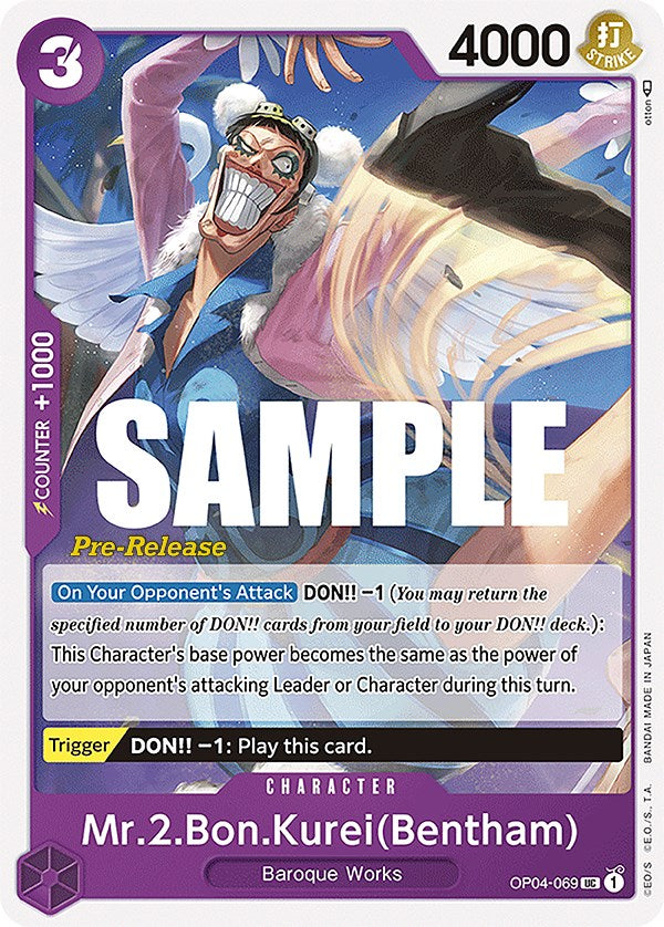 Mr.2.Bon.Kurei(Bentham) [Kingdoms of Intrigue Pre-Release Cards] | Deep Dive Games St. Marys