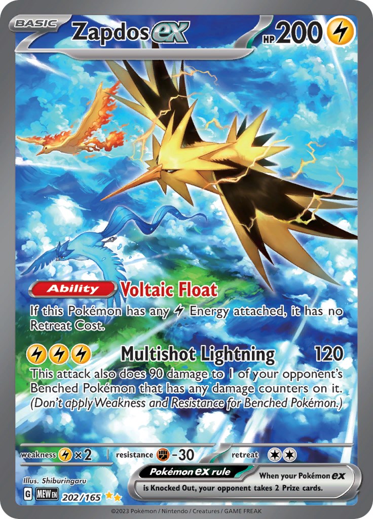 Zapdos ex (202/165) [Scarlet & Violet: 151] | Deep Dive Games St. Marys