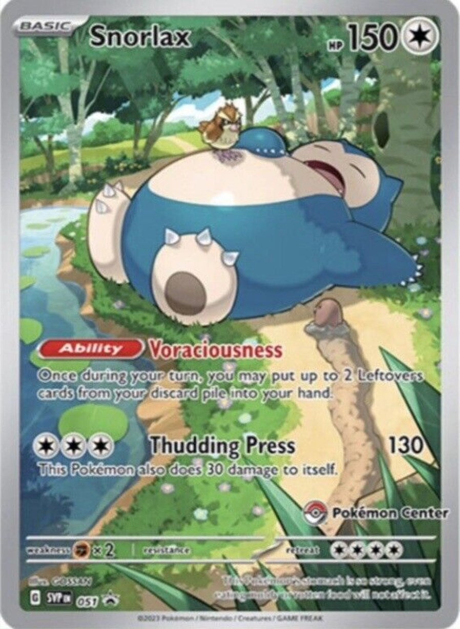 Snorlax (051) (Pokemon Center Exclusive) [Scarlet & Violet: Black Star Promos] | Deep Dive Games St. Marys