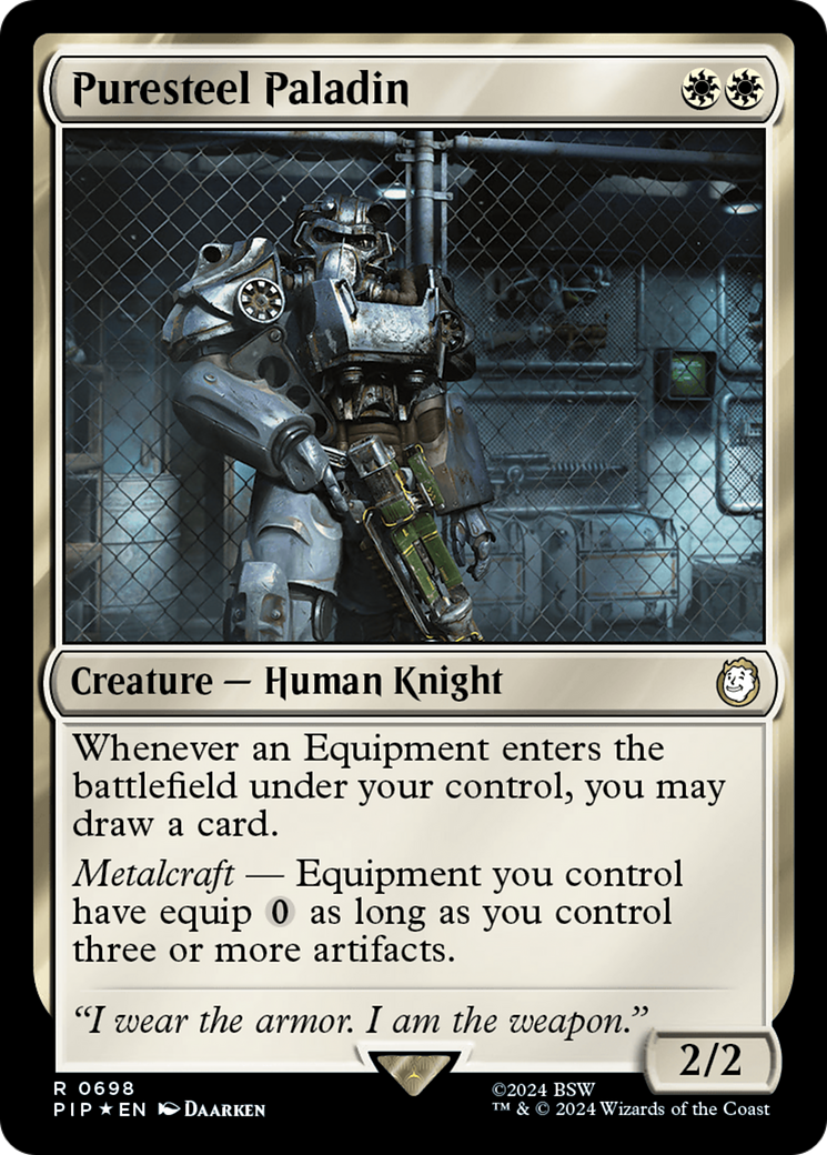 Puresteel Paladin (Surge Foil) [Fallout] | Deep Dive Games St. Marys
