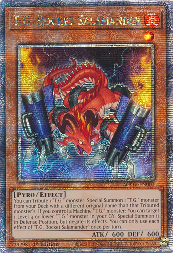 T.G. Rocket Salamander (Quarter Century Secret Rare) [AGOV-EN003] Quarter Century Secret Rare | Deep Dive Games St. Marys