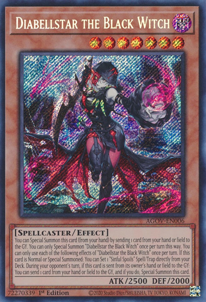 Diabellstar the Black Witch [AGOV-EN006] Secret Rare | Deep Dive Games St. Marys