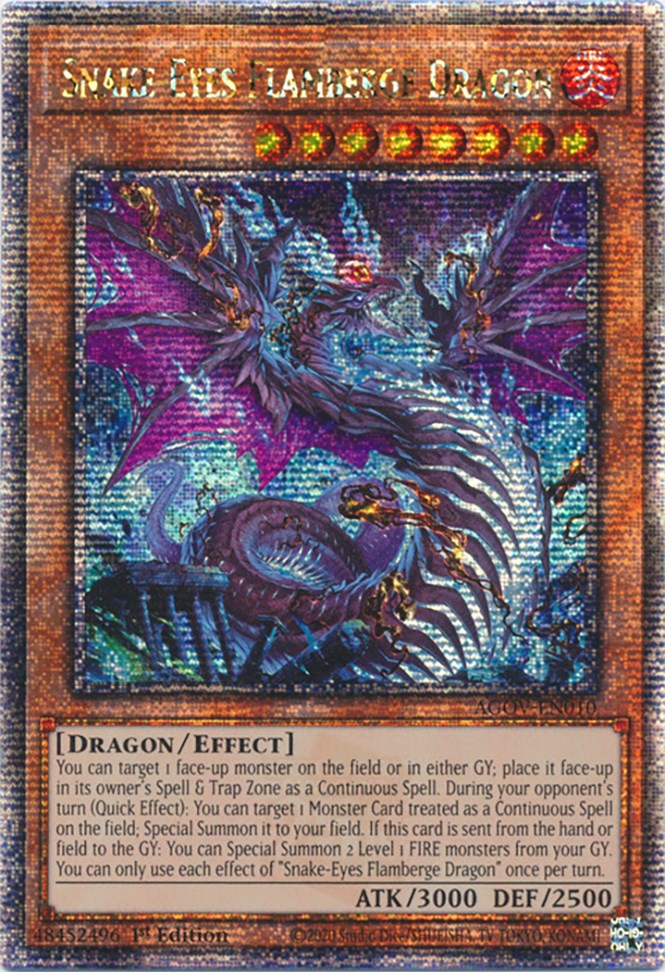 Snake-Eyes Flamberge Dragon (Quarter Century Secret Rare) [AGOV-EN010] Quarter Century Secret Rare | Deep Dive Games St. Marys