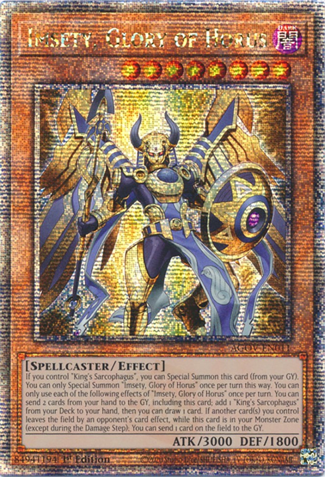 Imsety, Glory of Horus (Quarter Century Secret Rare) [AGOV-EN011] Quarter Century Secret Rare | Deep Dive Games St. Marys