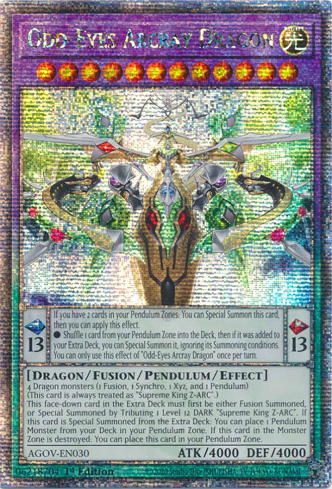 Odd-Eyes Arcray Dragon (Quarter Century Secret Rare) [AGOV-EN030] Quarter Century Secret Rare | Deep Dive Games St. Marys