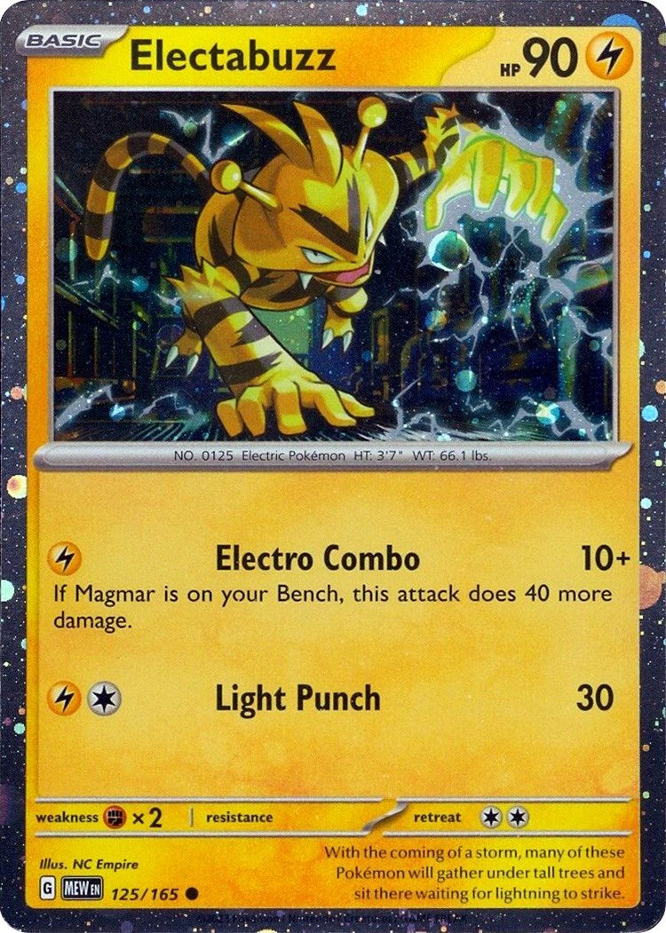 Electabuzz (125/165) (Cosmos Holo) [Miscellaneous Cards] | Deep Dive Games St. Marys