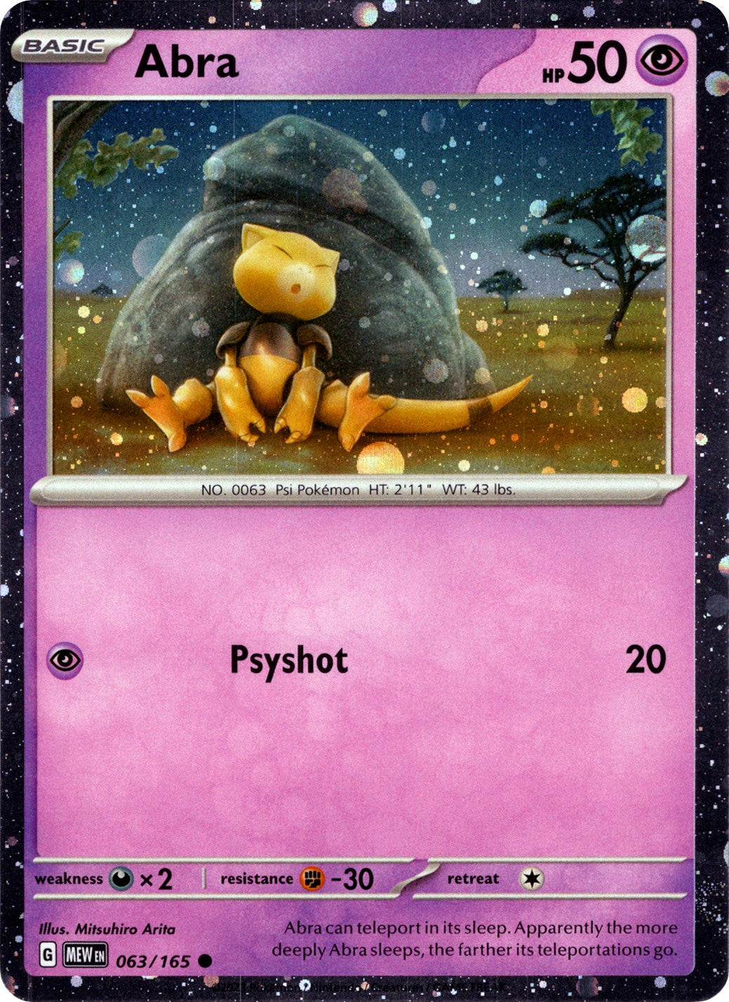 Abra (063/165) (Cosmos Holo) [Miscellaneous Cards] | Deep Dive Games St. Marys