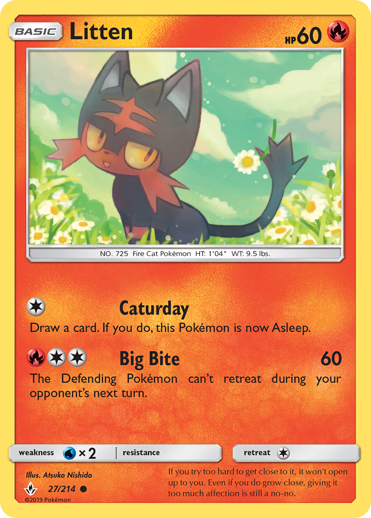 Litten (27/214) [Sun & Moon: Unbroken Bonds] | Deep Dive Games St. Marys