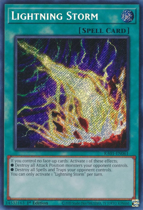 Lightning Storm [RA01-EN061] Secret Rare | Deep Dive Games St. Marys