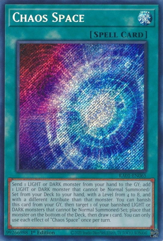 Chaos Space [RA01-EN065] Secret Rare | Deep Dive Games St. Marys