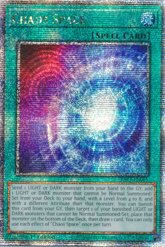 Chaos Space [RA01-EN065] Quarter Century Secret Rare | Deep Dive Games St. Marys