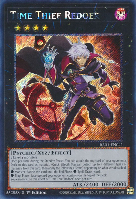 Time Thief Redoer [RA01-EN041] Platinum Secret Rare | Deep Dive Games St. Marys