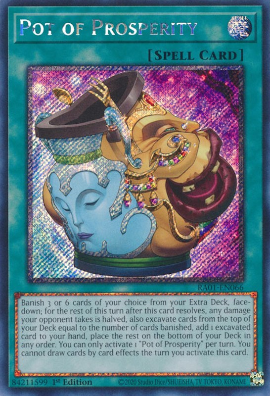 Pot of Prosperity [RA01-EN066] Platinum Secret Rare | Deep Dive Games St. Marys