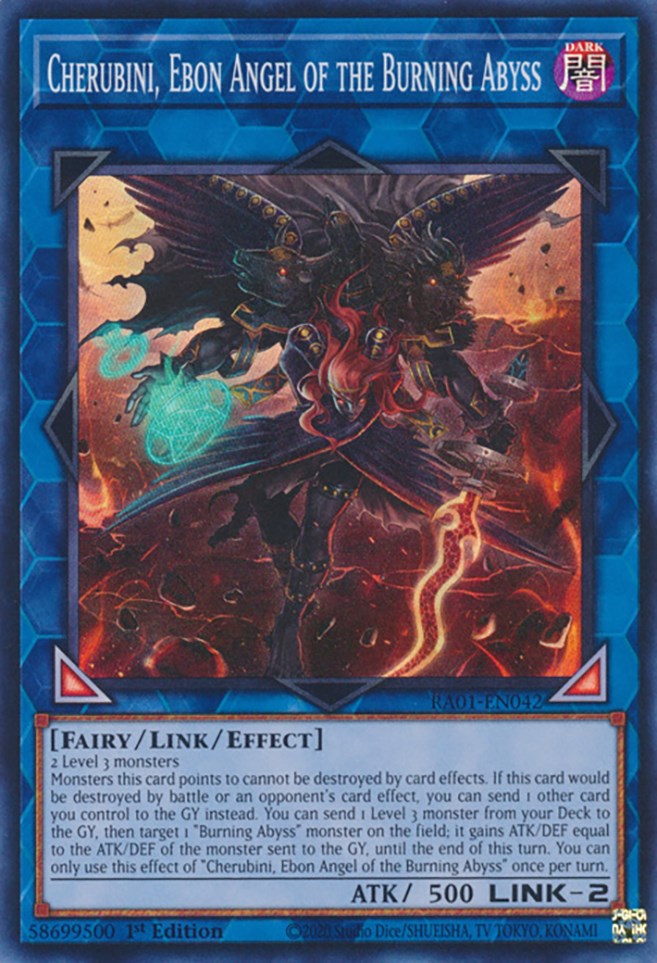 Cherubini, Ebon Angel of the Burning Abyss [RA01-EN042] Super Rare | Deep Dive Games St. Marys