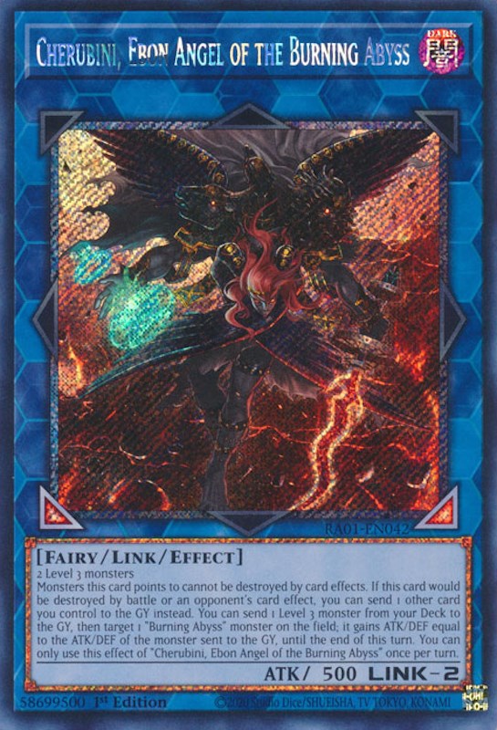 Cherubini, Ebon Angel of the Burning Abyss [RA01-EN042] Platinum Secret Rare | Deep Dive Games St. Marys