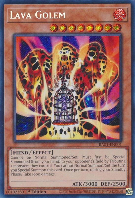 Lava Golem [RA01-EN001] Secret Rare | Deep Dive Games St. Marys