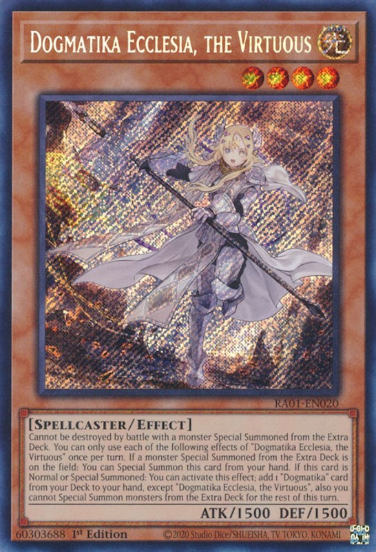 Dogmatika Ecclesia, the Virtuous [RA01-EN020] Secret Rare | Deep Dive Games St. Marys