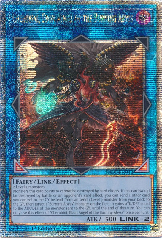 Cherubini, Ebon Angel of the Burning Abyss [RA01-EN042] Quarter Century Secret Rare | Deep Dive Games St. Marys