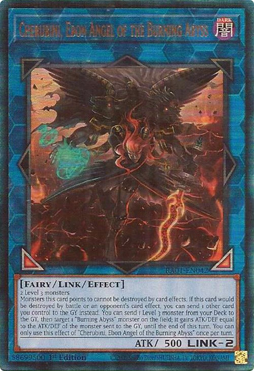 Cherubini, Ebon Angel of the Burning Abyss [RA01-EN042] Prismatic Ultimate Rare | Deep Dive Games St. Marys