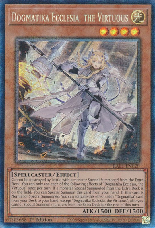 Dogmatika Ecclesia, the Virtuous [RA01-EN020] Prismatic Collector's Rare | Deep Dive Games St. Marys