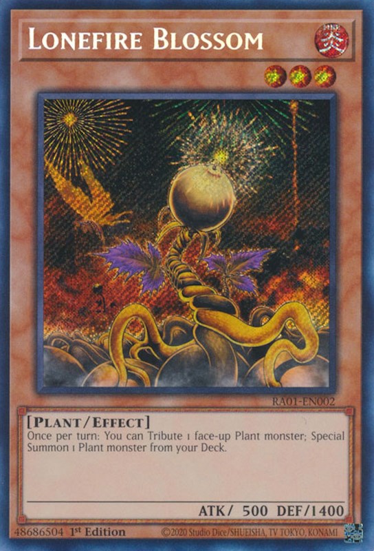 Lonefire Blossom [RA01-EN002] Secret Rare | Deep Dive Games St. Marys