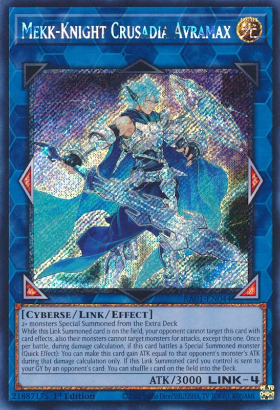 Mekk-Knight Crusadia Avramax [RA01-EN044] Platinum Secret Rare | Deep Dive Games St. Marys