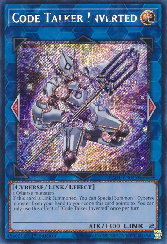 Code Talker Inverted [RA01-EN045] Platinum Secret Rare | Deep Dive Games St. Marys