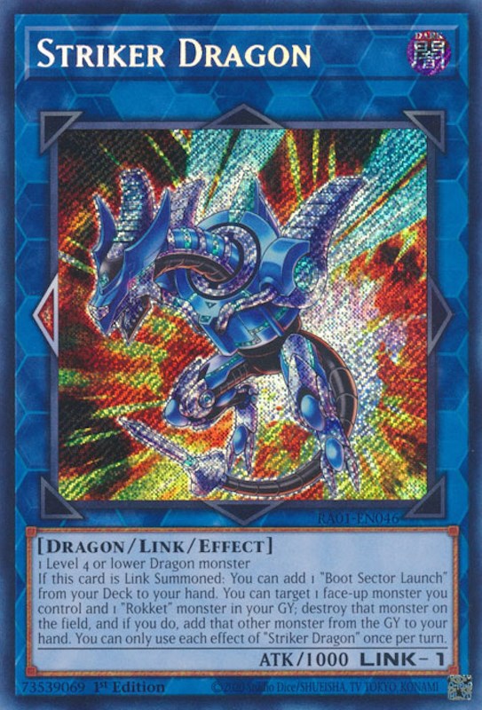 Striker Dragon [RA01-EN046] Secret Rare | Deep Dive Games St. Marys