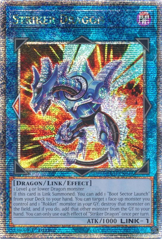 Striker Dragon [RA01-EN046] Quarter Century Secret Rare | Deep Dive Games St. Marys