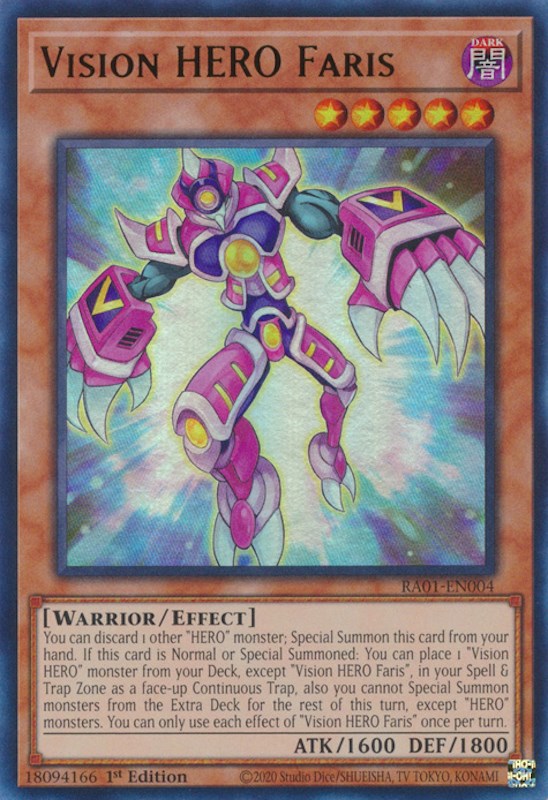 Vision HERO Faris [RA01-EN004] Ultra Rare | Deep Dive Games St. Marys