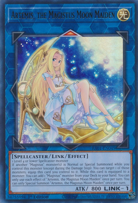 Artemis, the Magistus Moon Maiden [RA01-EN049] Ultra Rare | Deep Dive Games St. Marys