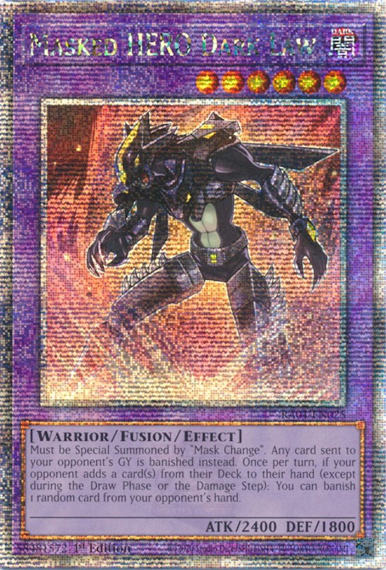 Masked HERO Dark Law [RA01-EN025] Quarter Century Secret Rare | Deep Dive Games St. Marys