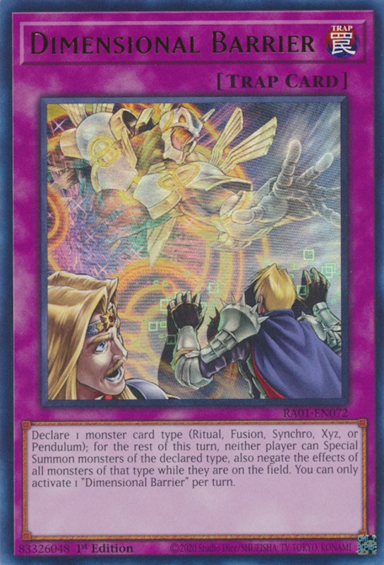 Dimensional Barrier [RA01-EN072] Ultra Rare | Deep Dive Games St. Marys
