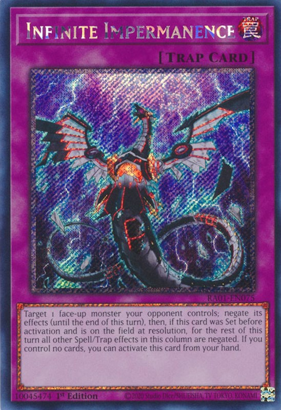 Infinite Impermanence [RA01-EN075] Platinum Secret Rare | Deep Dive Games St. Marys