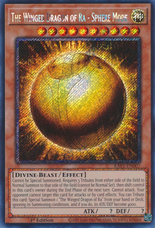 The Winged Dragon of Ra - Sphere Mode [RA01-EN007] Platinum Secret Rare | Deep Dive Games St. Marys