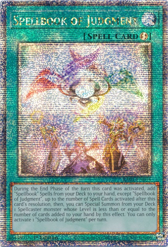 Spellbook of Judgment [RA01-EN054] Quarter Century Secret Rare | Deep Dive Games St. Marys