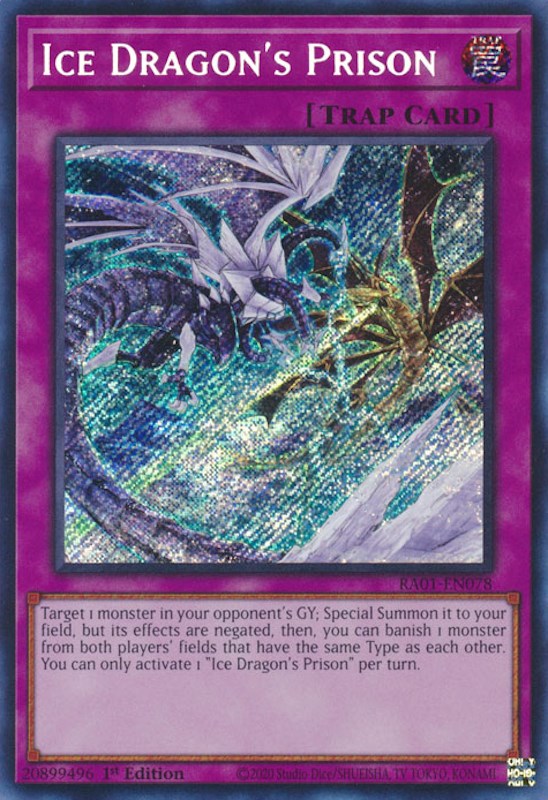 Ice Dragon's Prison [RA01-EN078] Secret Rare | Deep Dive Games St. Marys