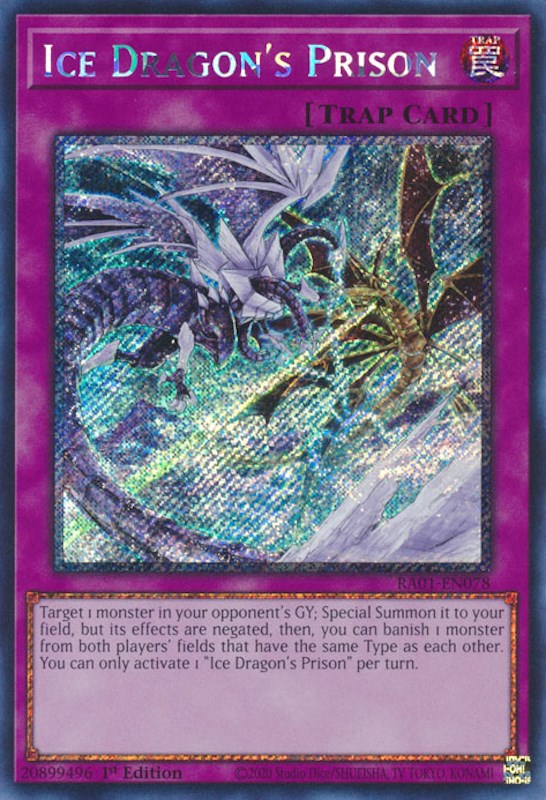 Ice Dragon's Prison [RA01-EN078] Platinum Secret Rare | Deep Dive Games St. Marys