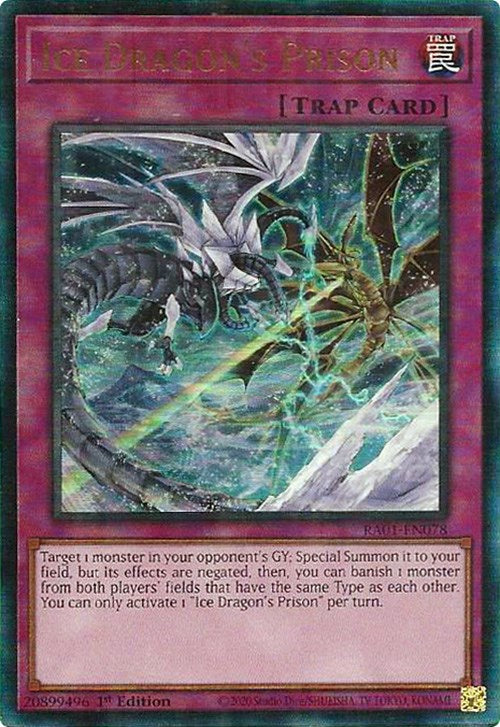 Ice Dragon's Prison [RA01-EN078] Prismatic Ultimate Rare | Deep Dive Games St. Marys