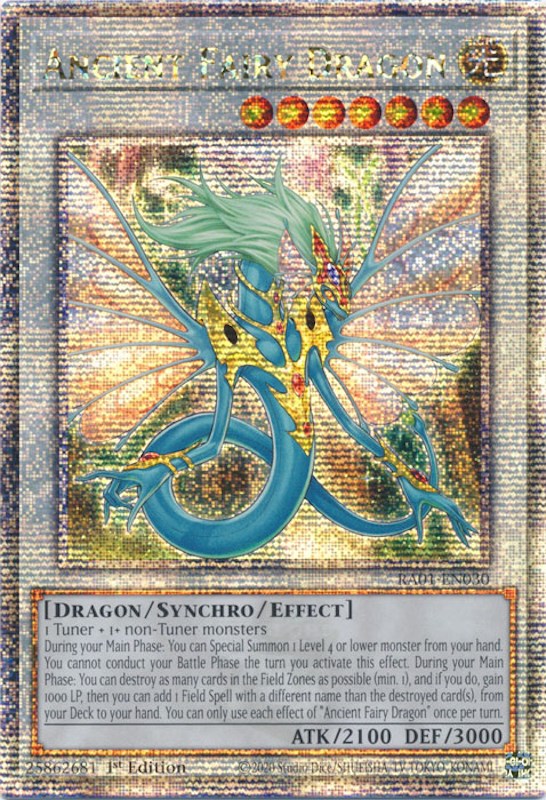 Ancient Fairy Dragon [RA01-EN030] Quarter Century Secret Rare | Deep Dive Games St. Marys