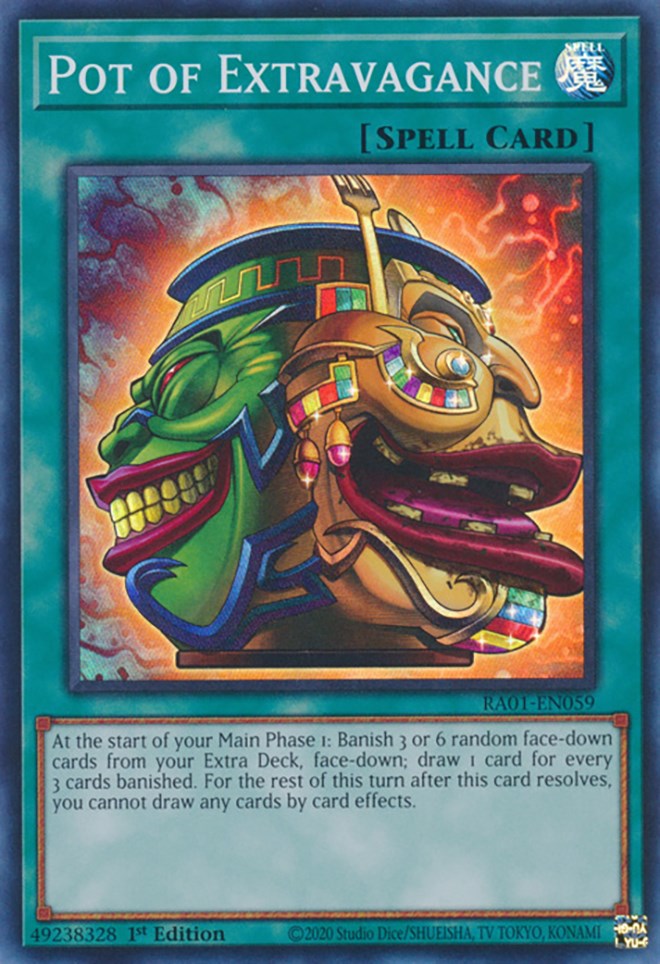 Pot of Extravagance [RA01-EN059] Super Rare | Deep Dive Games St. Marys