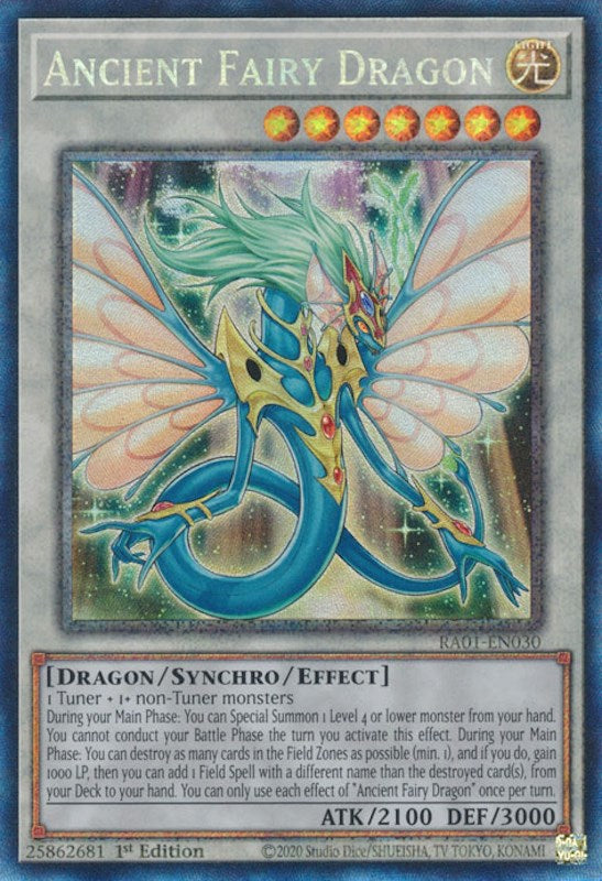 Ancient Fairy Dragon [RA01-EN030] Prismatic Collector's Rare | Deep Dive Games St. Marys