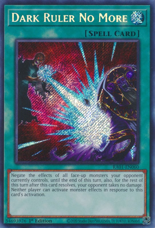 Dark Ruler No More [RA01-EN060] Secret Rare | Deep Dive Games St. Marys