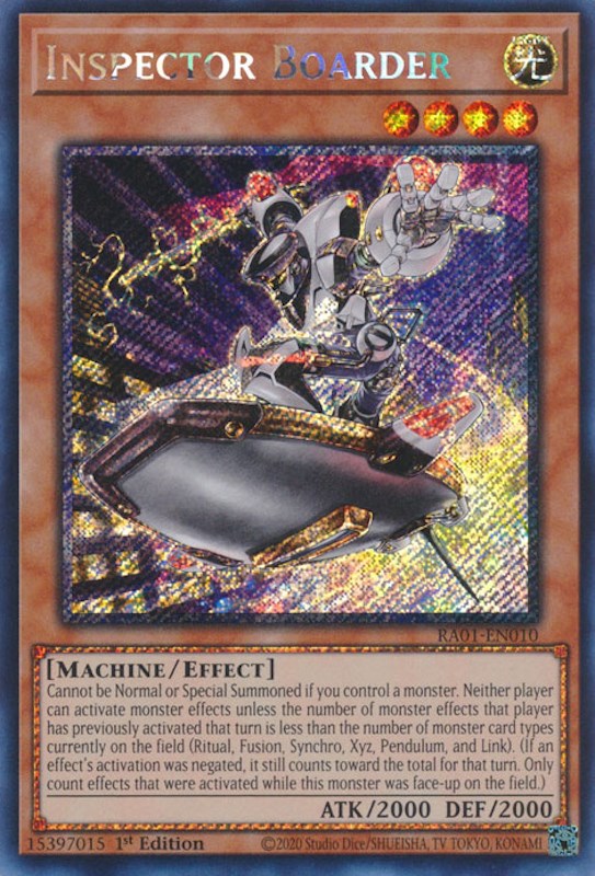 Inspector Boarder [RA01-EN010] Platinum Secret Rare | Deep Dive Games St. Marys