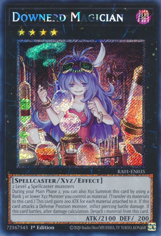 Downerd Magician [RA01-EN035] Platinum Secret Rare | Deep Dive Games St. Marys