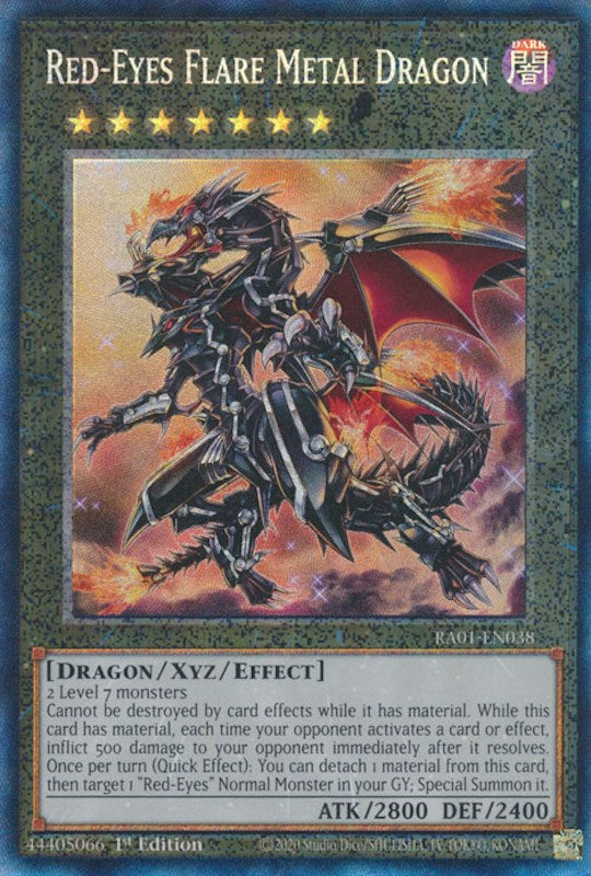 Red-Eyes Flare Metal Dragon [RA01-EN038] Prismatic Collector's Rare | Deep Dive Games St. Marys