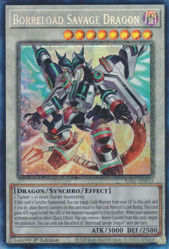 Borreload Savage Dragon [RA01-EN033] Prismatic Collector's Rare | Deep Dive Games St. Marys