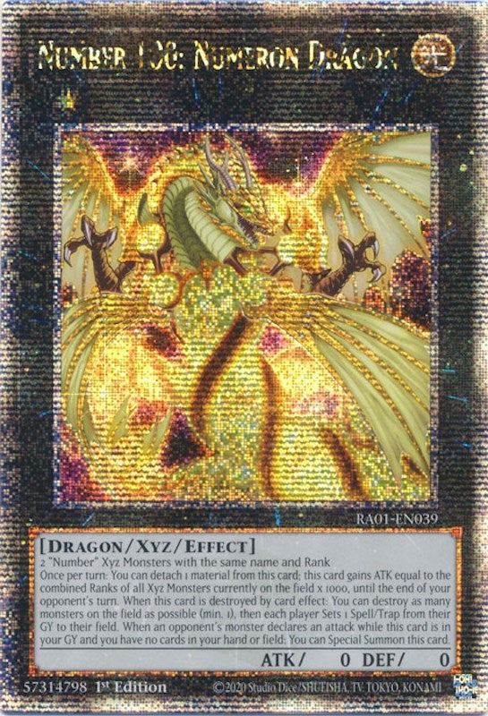 Number 100: Numeron Dragon [RA01-EN039] Quarter Century Secret Rare | Deep Dive Games St. Marys