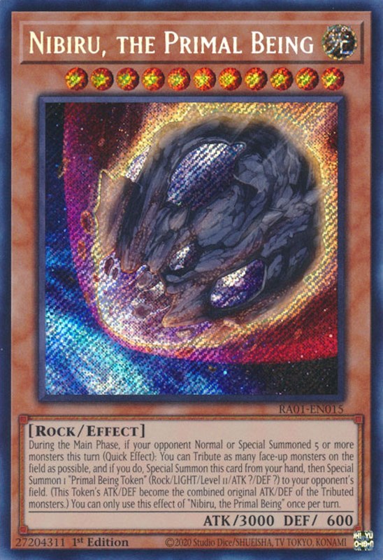 Nibiru, the Primal Being [RA01-EN015] Secret Rare | Deep Dive Games St. Marys