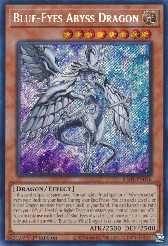 Blue-Eyes Abyss Dragon [RA01-EN016] Secret Rare | Deep Dive Games St. Marys